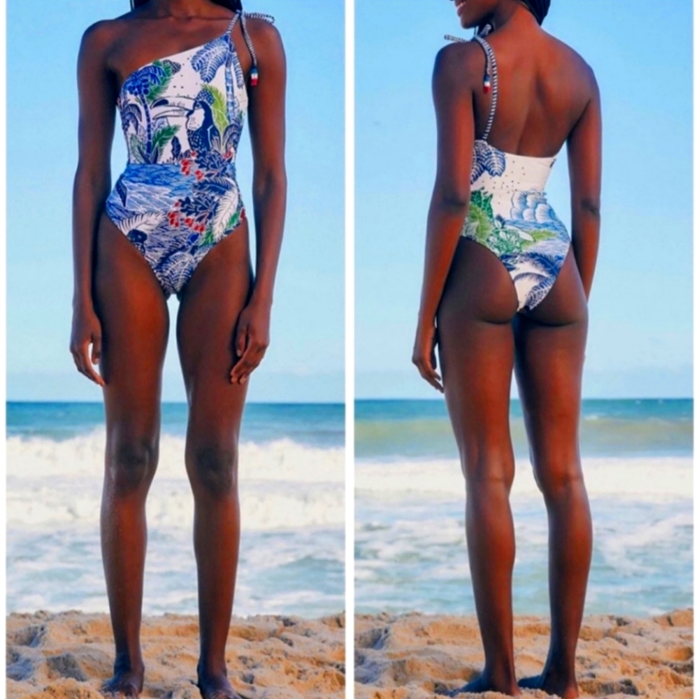 Farm rio one shoulder swim suit size large